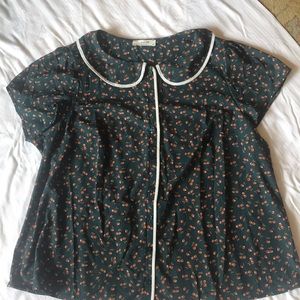 Cherry patterned Peter Pan collar top